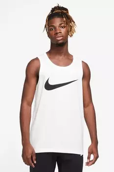 Футболка без рукавов со спортивным принтом Nike, белый
