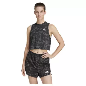 Футболка без рукавов спортивная adidas Train Essentials Allover Print Workout, черный