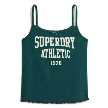 Футболка без рукавов Superdry Ath Ess Graphic Pointele, зеленый