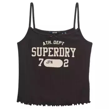 Футболка без рукавов Superdry Ath Ess Graphic Pointele, черный