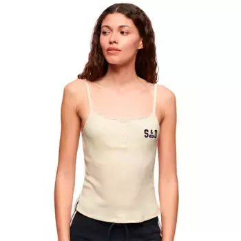 Футболка без рукавов Superdry Athletic Graphic Button Cami, бежевый