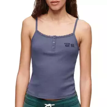 Футболка без рукавов Superdry Athletic Graphic Button Cami, синий
