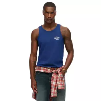 Футболка без рукавов Superdry Contrast Script, синий
