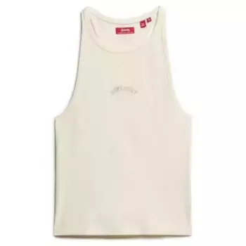 Футболка без рукавов Superdry Essential Logo Racer, бежевый
