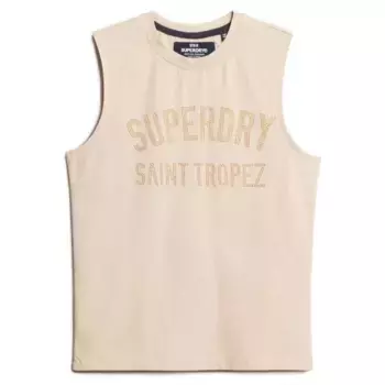 Футболка без рукавов Superdry Sport Luxe Fitted, бежевый