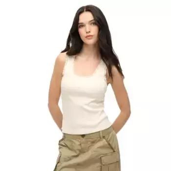 Футболка без рукавов Superdry Vintage Lace Trim, белый
