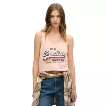 Футболка без рукавов Superdry Vintage Logo, розовый