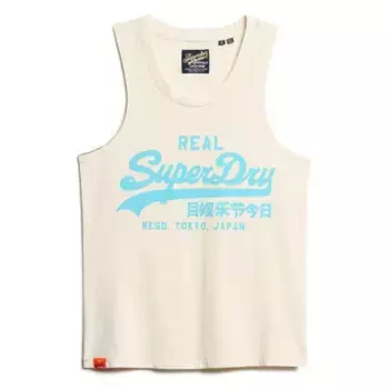 Футболка без рукавов Superdry Vl Neon Scoop, бежевый