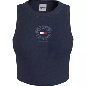 Футболка без рукавов Tommy Jeans Crop Timeless Circle, синий