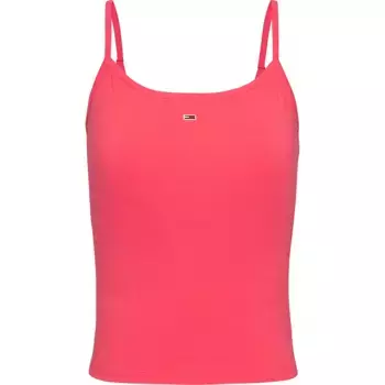 Футболка без рукавов Tommy Jeans Essential Strap, розовый