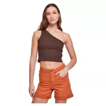Футболка без рукавов Urban Classics Asymmetric, коричневый