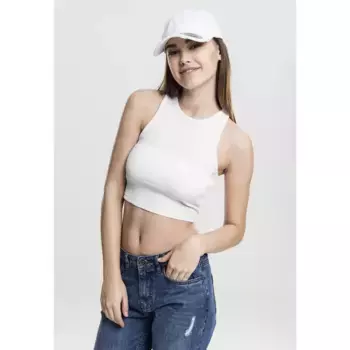 Футболка без рукавов Urban Classics Rib Crop Top, белый