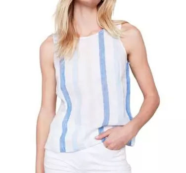 Футболка без рукавов в полоску из окрашенной пряжи из денима CHARLIE B, цвет denim
