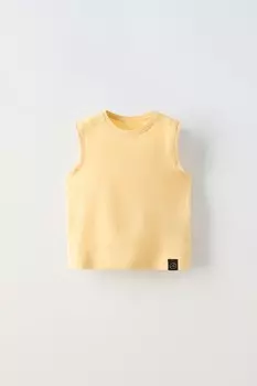 Футболка без рукавов ZARA, желтый