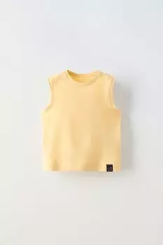 Футболка без рукавов ZARA, желтый