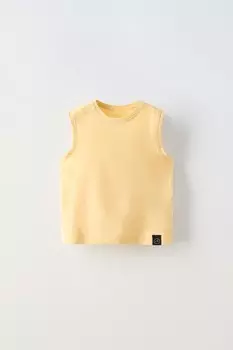 Футболка без рукавов ZARA, желтый