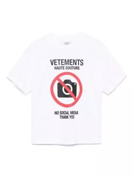Футболка без социальных сетей Vetements Kids, белый