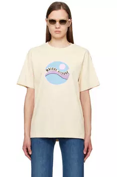Футболка бежевая Pop Wave Maison Kitsun