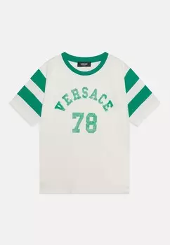 Футболка BICOLOR STAMPA LOGO UNISEX Versace, белый