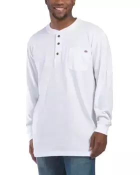 Футболка Big And Tall Henley с длинными рукавами Dickies, белый