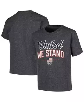 Футболка Big Boys and Girls Team USA Heather Charcoal Victory Outerstuff, черный