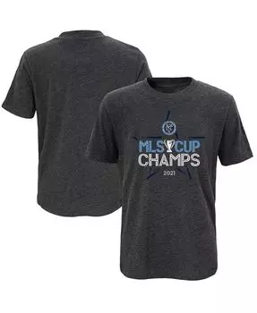 Футболка Big Boys Charcoal New York City FC 2021 MLS Cup Champions в раздевалке Outerstuff