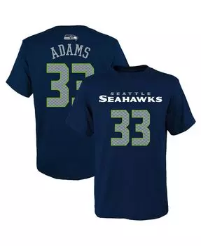 Футболка Big Boys Jamal Adams College Navy Seattle Seahawks Mainliner с именем и номером игрока Outerstuff