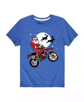Футболка Big Boys Santa Motorcycle с графикой Hybrid, синий