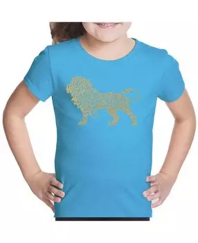 Футболка Big Girl's Word Art - Лев LA Pop Art