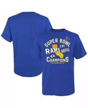 Футболка Big Girls Royal Los Angeles Rams Super Bowl LVI Champions Hard Count Hometown Fanatics, синий