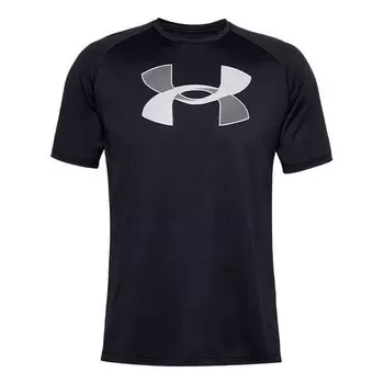 Футболка big logo tech short sleeve t-shirt 'black grey' Under Armour, черный