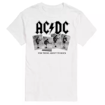 Футболка Big & Tall ACDC с изображением последовательности фотографий Licensed Character