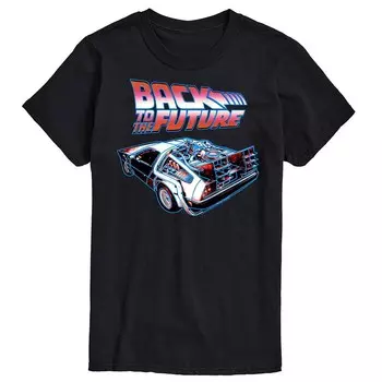 Футболка Big & Tall Back to the Future с графическим рисунком Delorean Licensed Character, черный