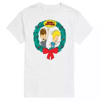 Футболка Big & Tall Beavis & Butthead Rockin с венком Licensed Character, белый