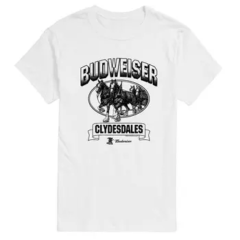 Футболка Big & Tall Budweiser Clydesdales с рисунком Licensed Character, белый