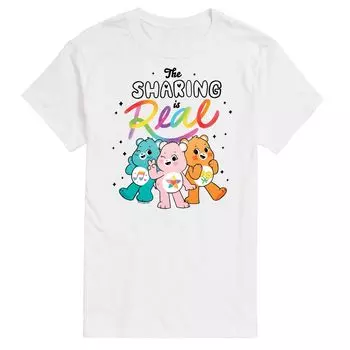 Футболка Big & Tall Care Bears The Sharing Is Real с графическим рисунком Licensed Character, белый