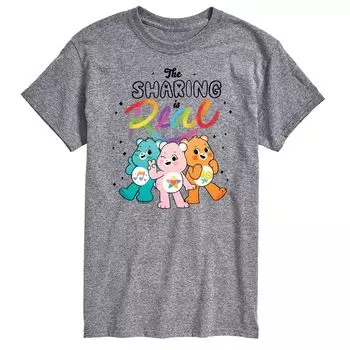 Футболка Big & Tall Care Bears The Sharing Is Real с графическим рисунком Licensed Character, серый