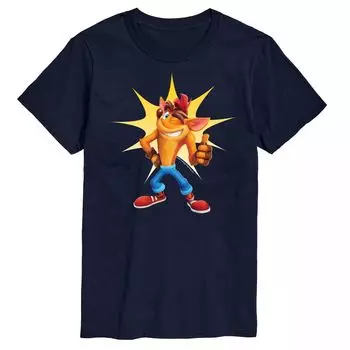 Футболка Big & Tall Crash Bandicoot с рисунком «палец вверх» Licensed Character, синий