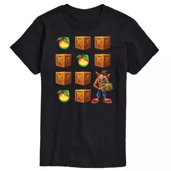 Футболка Big & Tall Crash Bandicoot Wumpa Crates Licensed Character, черный