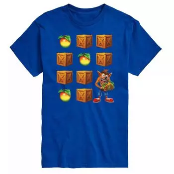 Футболка Big & Tall Crash Bandicoot Wumpa Crates Licensed Character, синий