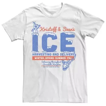 Футболка Big & Tall Disney Frozen Kristoff & Sven's для сбора и доставки льда Licensed Character, белый