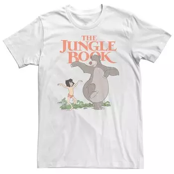 Футболка Big & Tall Disney «Книга джунглей» с плакатом «Маугли и Балу» Licensed Character, белый