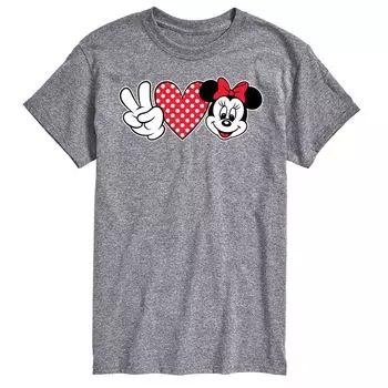 Футболка Big & Tall Disney Peace Love с Минни License, серый
