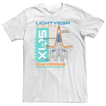 Футболка Big & Tall Disney/Pixar Lightyear XL-15 Star Command со схемами Licensed Character, белый