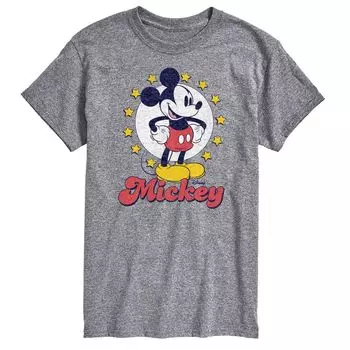 Футболка Big & Tall Disney с Микки Старс License, серый