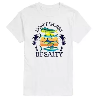 Футболка Big & Tall Dont Worry Be Salty с рисунком Licensed Character, белый