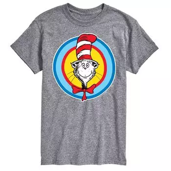 Футболка Big & Tall Dr Seuss Cat In Hat Smile License, серый
