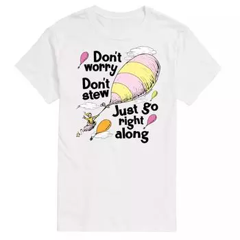 Футболка Big & Tall Dr. Seuss Don't Worry License, белый