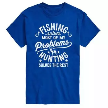 Футболка Big & Tall Fishing Solves Licensed Character, синий