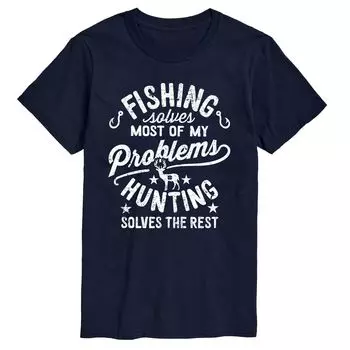 Футболка Big & Tall Fishing Solves Licensed Character, синий